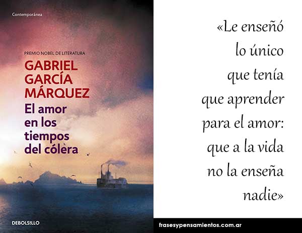 Imagen de la frase de Gabriel García Márquez: Le enseñó lo único que tenía que aprender para el amor: que a la vida no la enseña nadie.